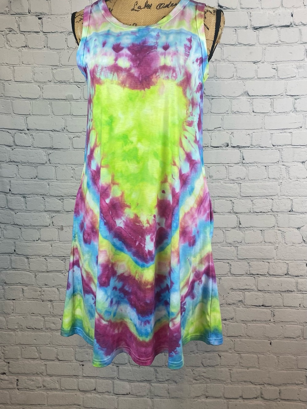 One of a Kind Hand Dyed Pullover Tank Dress/Coverup